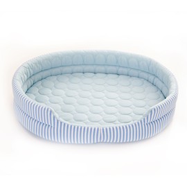 Cooling Bed Pet Nest Four Seasons Universal Summer Sleeping Cool Ice Silk Bed for Indoor Kitten and Puppy Blue