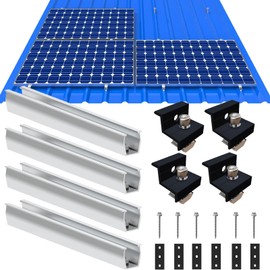 Solar Panel Bracket Flat Roof, Mounting Solar Module Mounting Set 1 Module, Aluminium Solar Panel Bracket Adjustable Clamp for 30-35 mm Thick Modules, PV Module Bracket Suitable for Flat Roof