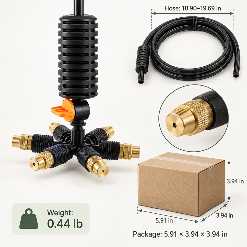 7-Way Garden Misting Nozzle Kit – 7 Brass Sprayers with