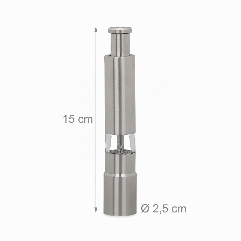 Relaxdays Set 2 macina pepe manuale acciaio inox maneggevole macinino