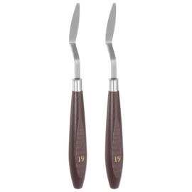 HARFINGTON 2pcs No.19 Palette Knives 8.5mm Width Stainless Steel Small Pointy Spatula Painting Pallet Knife with Wood Handle for Oil Acrylic Canvas Mixing Spreading, Red