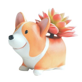Youfui Corgi Planters for Succulents Small Flowerpot Cute Succulent Planter Bonsai Pot Pencil Holder Desk Mini Ornament