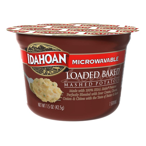 Idahoan Loaded Baked Mashed Potatoes, Made with Gluten-Free 100-Percent Real Idaho Potatoes, 1.5 oz Cup (Pack of 10)