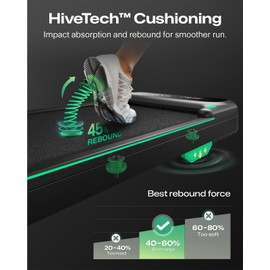 UREVO Smart Walking Pad with MIIT Modes, Walking Pad Treadmill with APP, Treadmills for Home with 2.5 HP Motorized, Plug and Play Jogging Machine with HiveTech Cushioning, Remoter and LED Display