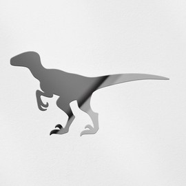 Decal Stickers of Velociraptor Silhouette Funny (Metallic Silver) (Set of 2) Premium Waterproof Vinyl Decal Stickers for Laptop Phone Accessory Helmet Car Window Mug - BICVER1049602SIW19Y24