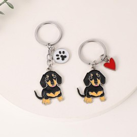 BT Bear Keychain,Dog ID Tag Cute Metal Dog Keychain Keyring Keyfob Bag Charm (Dachshund Footprint)