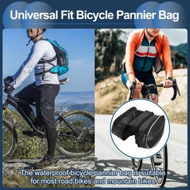 INFINAUTO Bike Frame Bag Bike Pannier Bag Waterproof Bike Rack Bag, Bicycle Front Frame Bag for Road Bike Mountain Bike PVC Black, 1pc