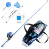 Gamashino Kids Fishing Pole - Portable Telescopic Fishing Rod Reel