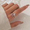 JJewmon Butterfly Rose Birthstone Ring for Women 925 Sterling Silver