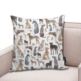 Greyhounds Wippets And Lurcher Dogs Throw Pillows Covers Accent Home Sofa Cushion Cover Pillowcase Gift Decorative 18x18inches