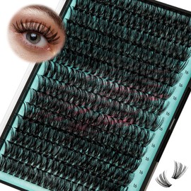 Wispy Eyelash Cluster Eyelash Extensions, 50D Cluster Eyelashes, Individual Eyelashes, DIY Eyelash Extension, Natural Cluster Eyelash Extension, Soft False Eyelashes at Home for Beginners (16 mm)