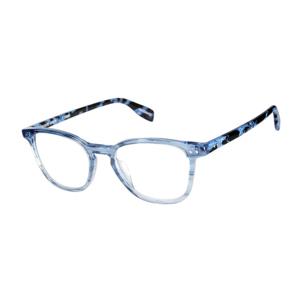 Scojo New York Greys Blue Light Reading Glasses, Handmade Scratch Resistant Readers for Women and Men, Cerulean Drop - 2.75x