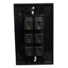 RiteAV - 6 Port HDMI 2.0 Decorative Wall Plate (Black)