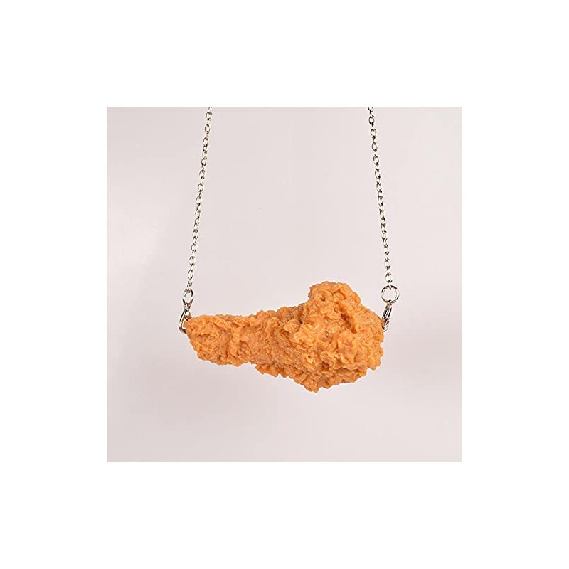 Hanmade Simulation Fried Chickens Pendant Necklace Funny Creative Resin Simulation