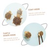Ciieeo 2 Pcs Turtle Shape Clothes Hooks No Punch Wall