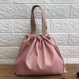 Mini Lunch Tote Pouch Reusable Small Cute Lunch Bag with Drawstring Suitable for Girls Women (Pink)