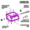Shredr. Flat Pedals for MTB, Super Light Flat Pedals for