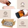 Qeirudu 4 Oz Small Amber Glass Jars with Black Lids,