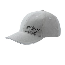 HUURAA Cappy Hat Allgäu in Love Unisex Cap Dark Grey/White with Name of Your Favourite Region Gift Idea for Friends and Family, Dark grey/white