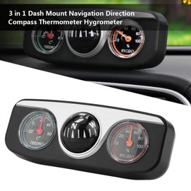 Multifunctional Compass, 3 in 1 Navigation Compass Thermometer Hygrometer Dashboard Compass for Cars