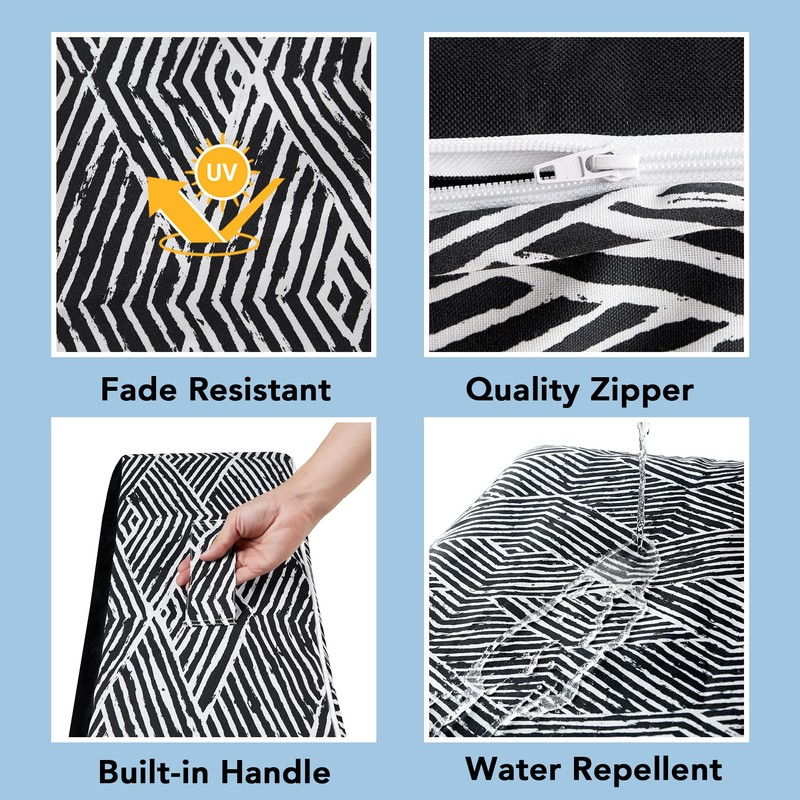 Codi Outdoor Pouf Ottoman, Inflatable Ottomans for Patio, Porch and