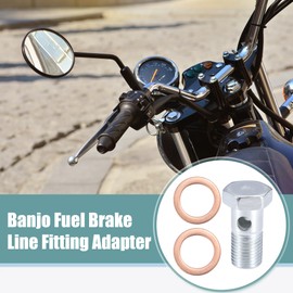 A ABSOPRO 4 Sets Hollow Bolts M14 x 1.5 Motorcycle Brakes Banjo Hollow Bolts 35 mm Length Brake Bolts with Washers