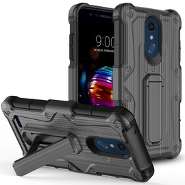 ZASE Case for LG STYLO 4, LG Q Stylus, LG STYLO 4 Plus Belt Clip Case Holster Combo [Heavy Duty] Rugged Shockproof Armor Defender Full Body Protective Dual Layer Cover w/Kickstand (Black)