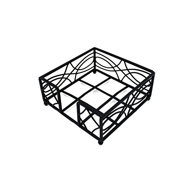 Boston International Wave Design Holder, Cocktail Napkin Caddy, Black