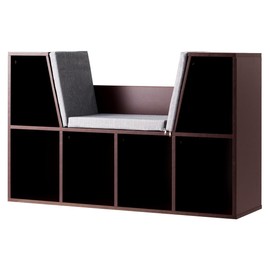 IFANNY Toy Storage Organizer, Kids Bookshelf with Reading Nook, 6 Cubby Bookcase with Soft Seat Cushion, Toy Storage Bench, Book Shelf for Kids Rooms, Nursery, Living Room, Entryway (Brown)