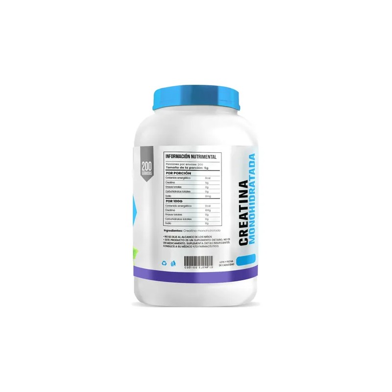 Creatina Monohidratada En Polvo 1kg D-mon 200servs