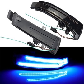 Kakulkomen Led Dynamic Turn Signal Light Side Mirror Blinker Sequential Lamp Assembly For Mercedes-Ben-z W204 CLA A B C E S Gla Glk Cls Class W176 W212 (Yellow) (Blue-Yellow)
