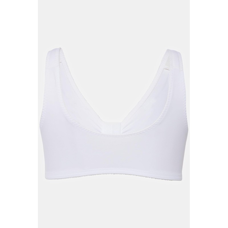Ulla Popken Damen Bustier, Vorderverschluss, Cup C/D-E/F, weiß, 115