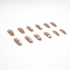 Glitter Nail Tips 24pcs Long Fake Nails Skin Color for