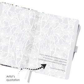 RainCaper Vegan Leather Journal Notebook, 160 Dot-Grid Pages, 5.7 inches x 8 inches, Journal - Tiffany Magnolia