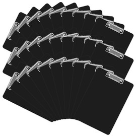 MIVIDE 30 Pack Black Clipboards, Black Plastic Clipboards Bulk, Plastic Office Clipboard 12 x 8.7 Inch Size Clipboard for Classroom, Teacher, Home, Office Supply