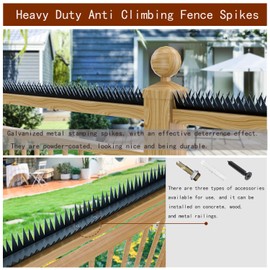 Anti Climb Fence Spikes Metal for Outdoor Walls, Garden Fences,Intruder Deterrent Fence Wall Spikes for Thieves and intruders,Roofs, Durable Home Security 6PCS（94.4 in ）