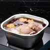 ULTECHNOVO Stainless Steel Washing Basin Square Mixing Bowl for Fruit
