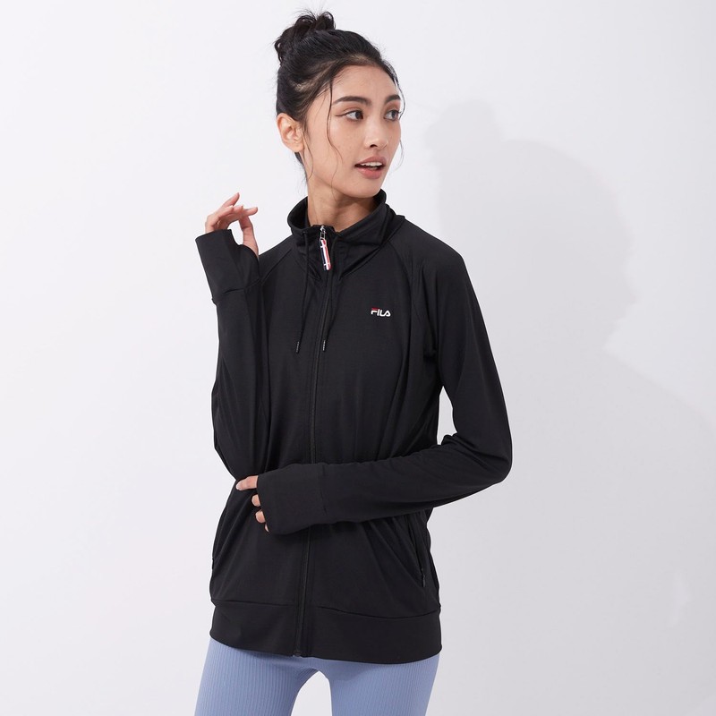 Fila 222063 Women's Rash Guard, Amphibious, Block Mesh, Stand Collar