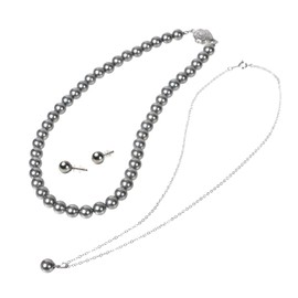 RoseYumiRose Pearl Necklace, 3 Piece Set, 0.3 inches (8 mm), Popular, Women's, Ceremonial Occasions, Simple, Stylish, Made in Japan