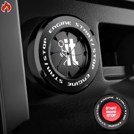 Tybasthe Push Start Button Cover, F_ck It Car Engine Start Stop Button Cover Protector, Cool Car Accessories Interior Decor Sticker Motorcycle Key Ignition Switch Cover, Black