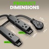 GEARit 360 Rotating Flat Plug Extension Cord (6ft, Black) Multi