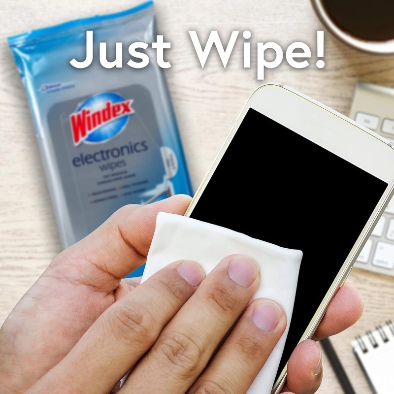 Windex Electronics Wipes, Pre-moistened Screen Wipes,25 Count *new*