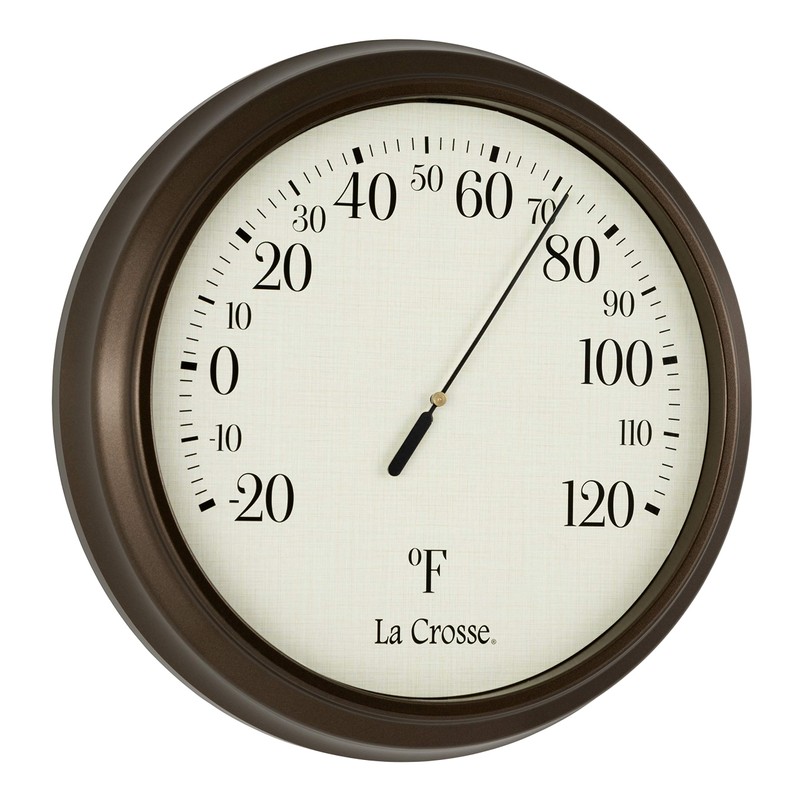 LaCrosse 104-108 8" Analog Round Dial Thermometer, 8", Brown