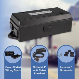 LONG HAUL 7 Way Trailer Wire Cord Junction Box | Color Coded | Weatherproof | RV | Truck (2 Boxes)