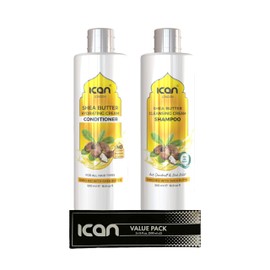 ICAN LONDON ican London Shea Butter Sulfate Free Cleansing Cream Shampoo + Sulfate Free Hydrating Cream Conditioner Duo Pack 500ml Each