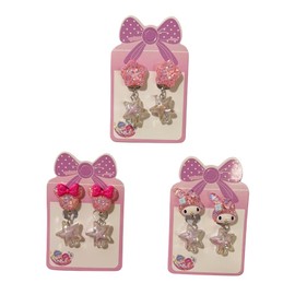 ISABELLA MOON 3 Pairs kids Clip On Earrings for Girls Cute Earrings No Pierced Princess Play Earrings Girls Dress Up Jewelry Set for Kids christmas gift (Set01)