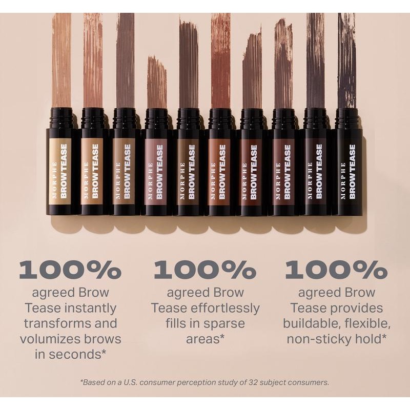 Morphe Brow Tease Fiber-Infused Volumizing Mousse, Eyebrow Tint - Shade: