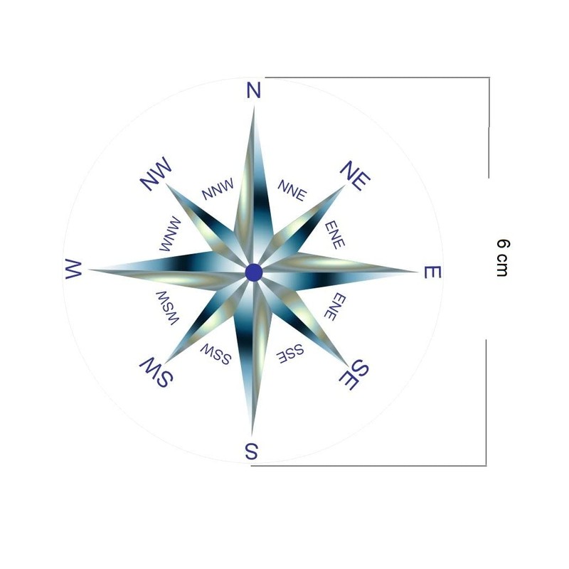 Compass Sticker Compass Rose Sticker Wind Rose Sticker Navigation Sticker