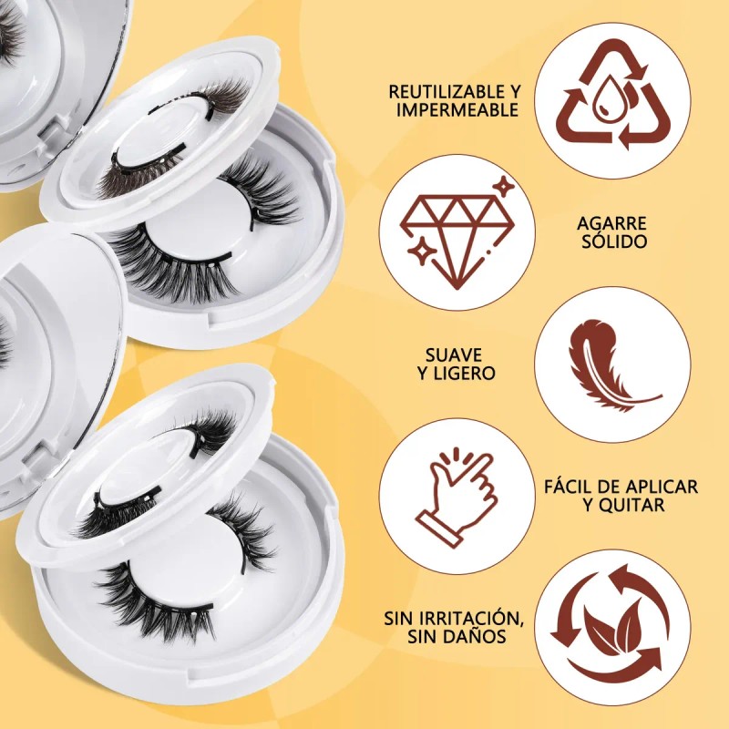 Kit De Pestañas Magnéticas Quewel, 4 Pares A