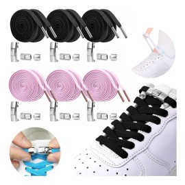 6 Pares Agujetas Sin Nudo Elásticas Hebilla Metal Parazapato